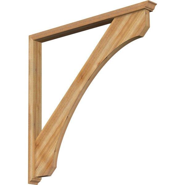 Ekena Millwork Legacy Traditional Rough Sawn Bracket w/ Offset Brace, Western Red Cedar, 4"W x 48"D x 48"H BKT0402X48X48LEC01RWR - main